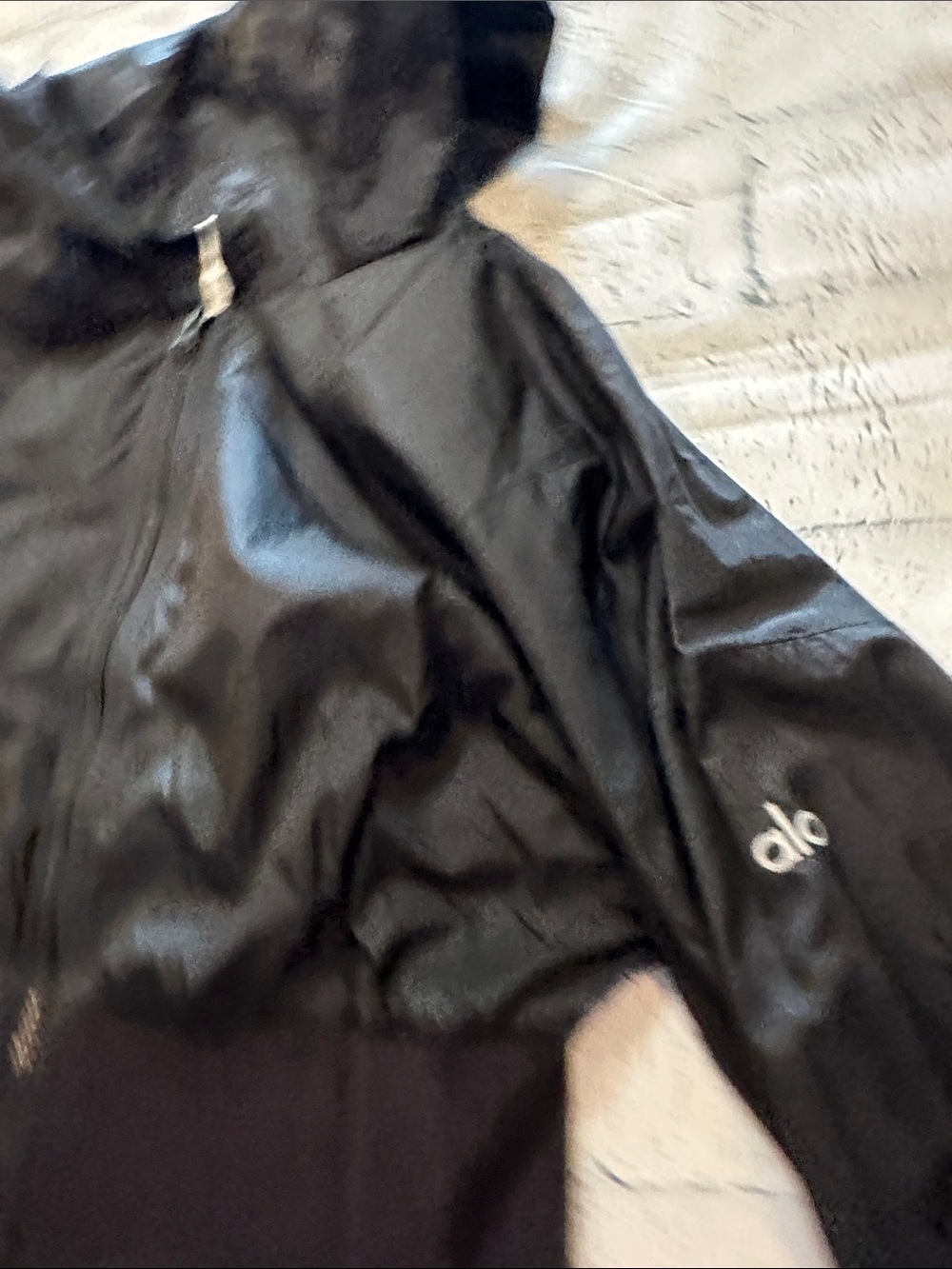 ALO Women's Black Hooded Bomber Jacket - Casual Zip-Up - Picture 10 of 11